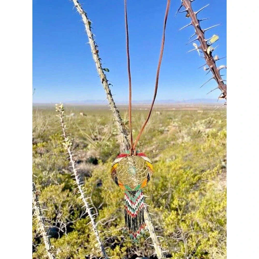 Native American Beaded Necklace 18.5" Handmade by Marian Curly - Picture 3 of 4